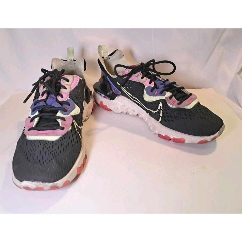 Nike React Vision Black Beyond Pink Volt Sneakers Size 9 Womens CI7523-005